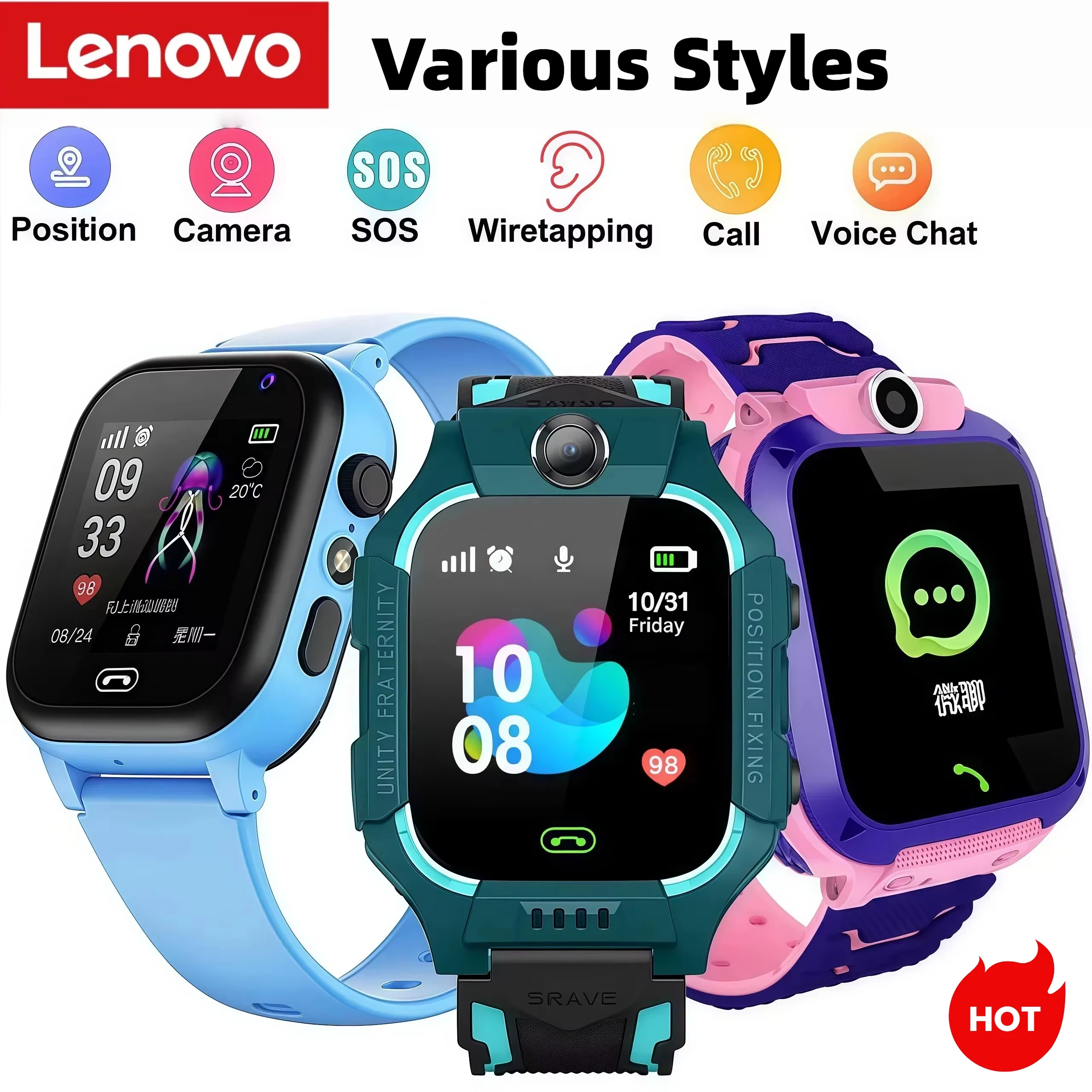 Lenovo Kids Smart Watch SOS GP - Smartwatch Id avis et prix