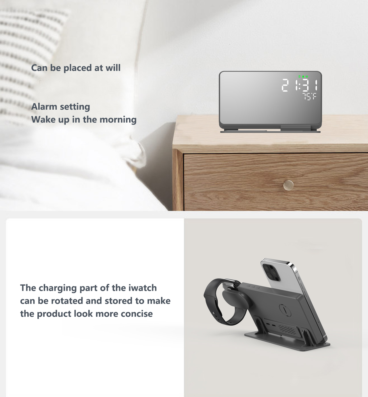 3 in 1 Wireless Charger For iP - Smartwatch Case avis et prix