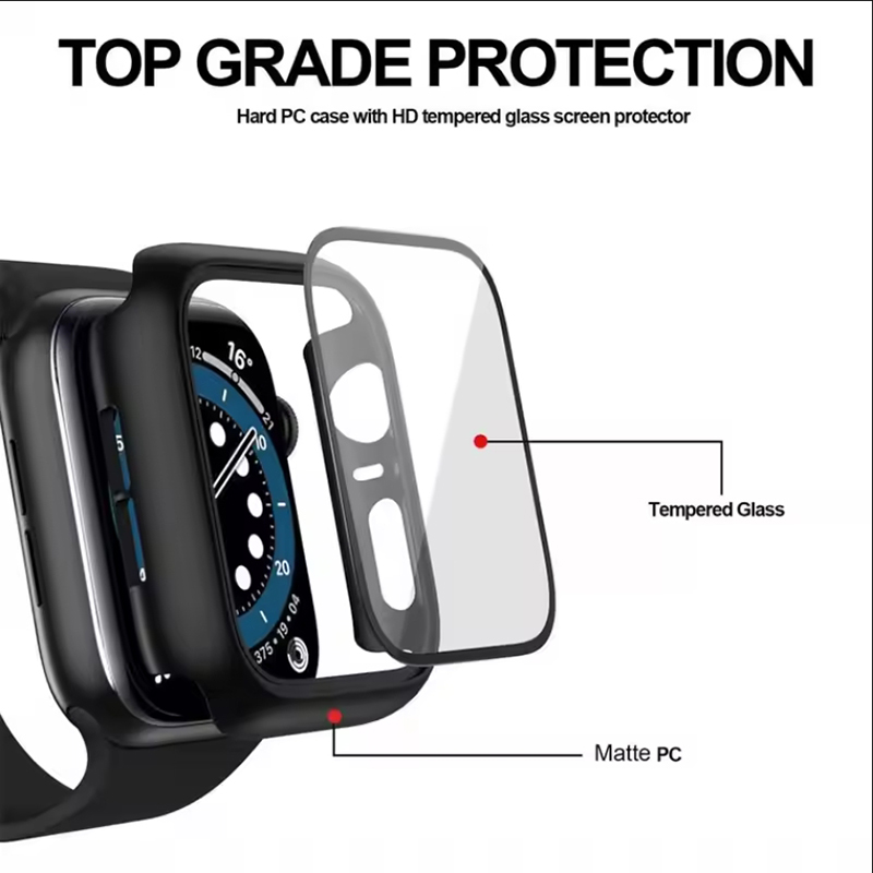 Tempered Glass+Cover For Apple - Smartwatch Case avis et prix