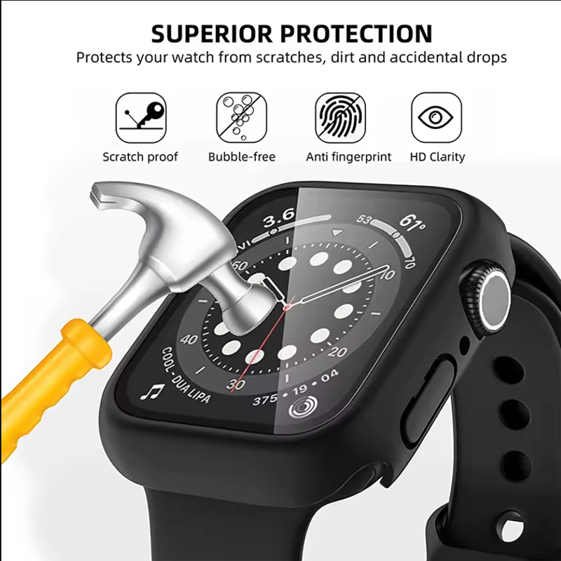 Tempered Glass+Cover For Apple - Smartwatch Case avis et prix