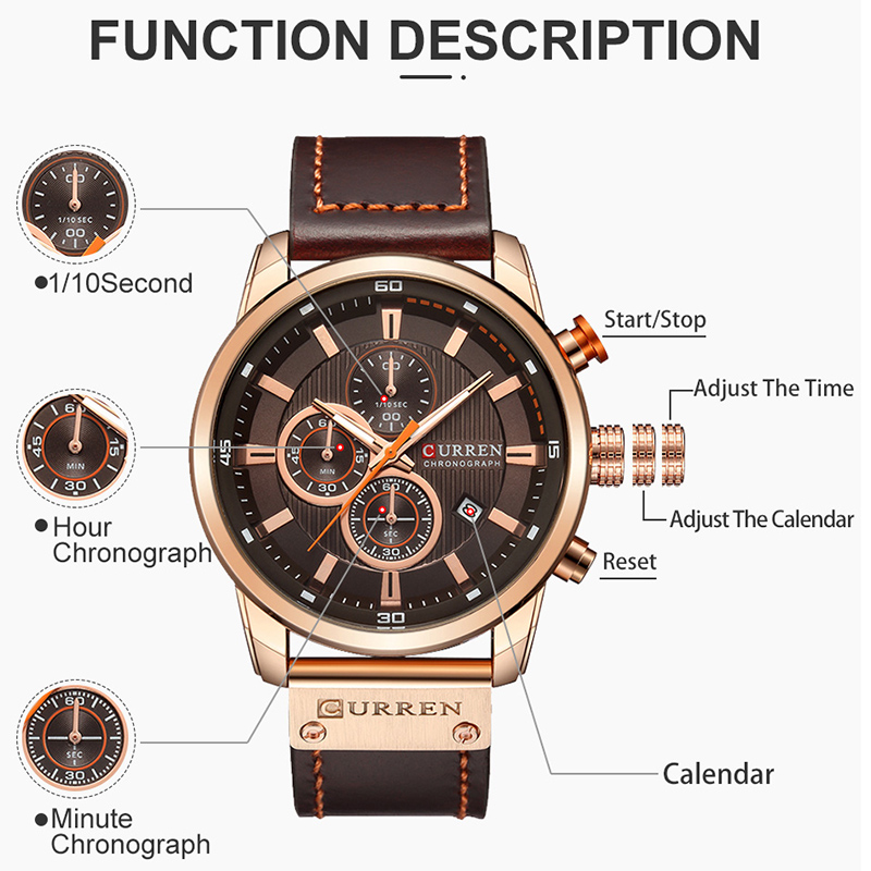 CURREN Brand Watch Men Leather - Smartwatch Guess avis et prix