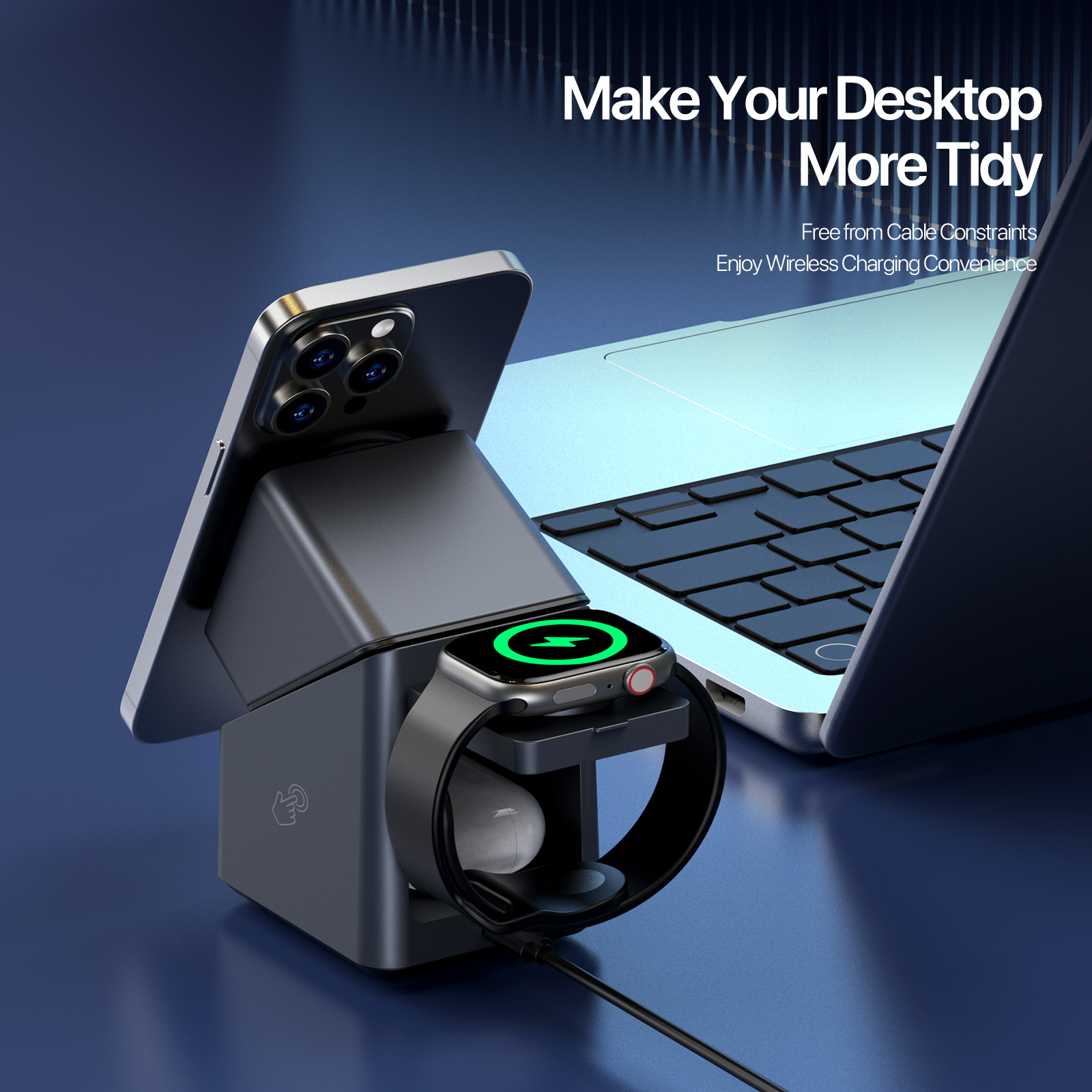 Magnetic 4 in 1 Auto Rotation  - Wireless Charger Watch avis et prix