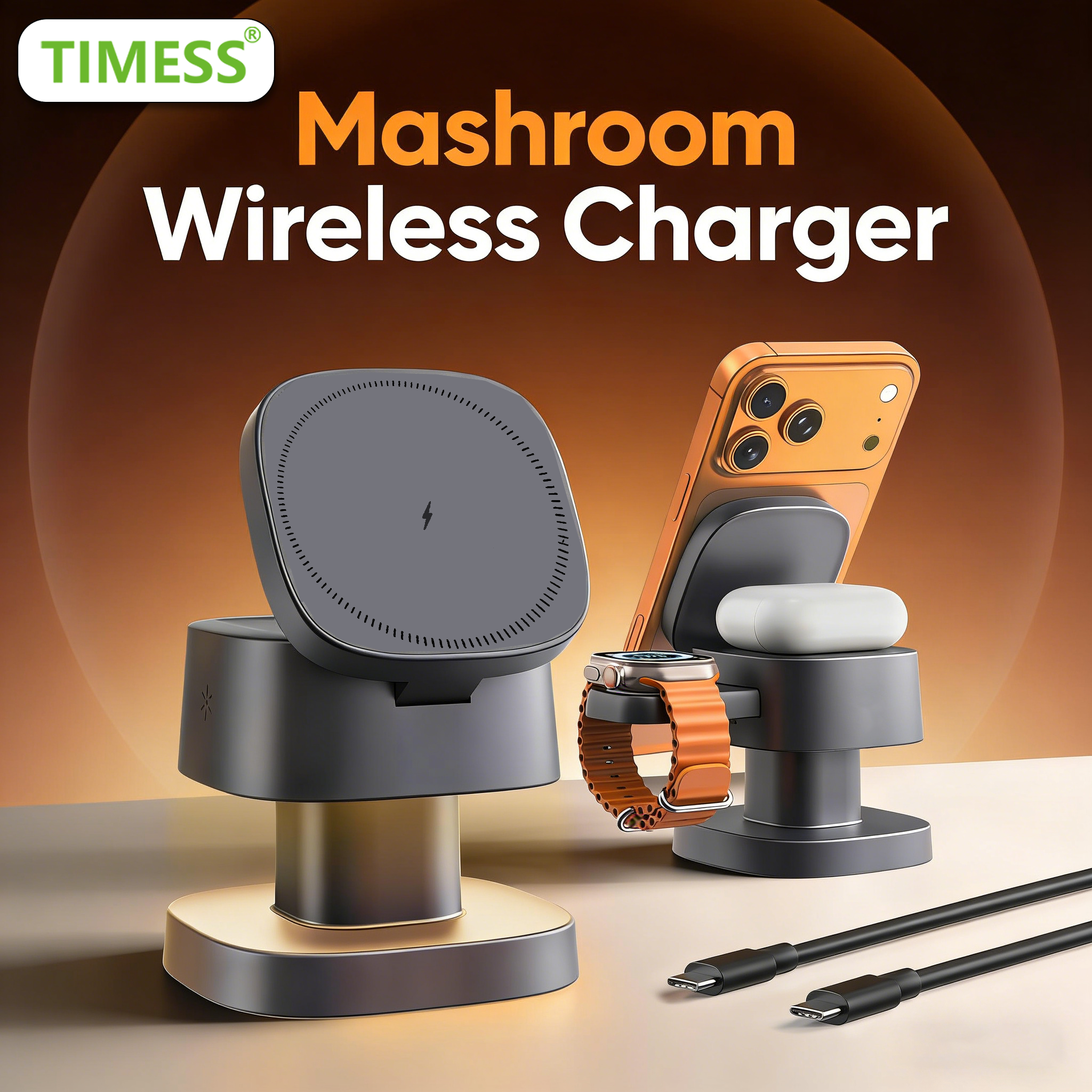 TIMESS Night Light Mashroom Wi - Wireless Charger Watch avis et prix